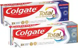 Coles Colgate Total Active Prevention Deep Clean or Whitening Toothpaste 115g offer