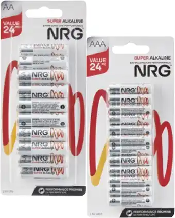Coles NRG Batteries AA or AAA 24 Pack offer