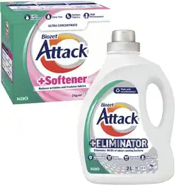 Coles Biozet Attack Plus Laundry Liquid 2 Litre or Powder 2kg offer