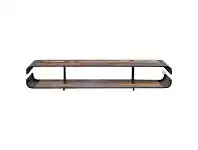 LivingStyles Aru Commercial Grade Industrial Recycled Timber & Iron Open Shelf TV Unit, 200cm offer