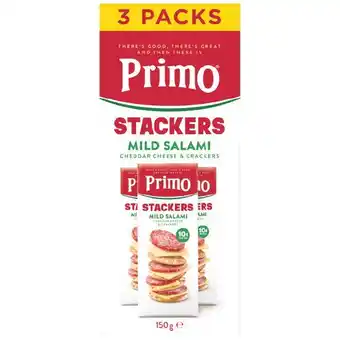 Woolworths Primo Stackers Mild Salami Cheddar Cheese & Crackers offer