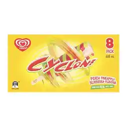 Woolworths Streets Cyclone 688ml Pk 8 or Streets Calippo 525-575ml Pk 5-10 offer