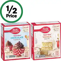 Woolworths Betty Crocker Cake or Cupcake Baking Mixes 370-450g – Excludes Gluten Free offer