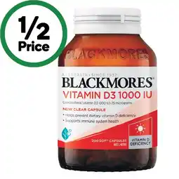 Woolworths Blackmores Vitamin D3 1000 IU Capsules offer