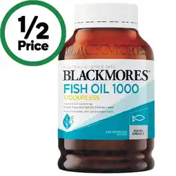 Woolworths Blackmores Odourless Fish Oil 1000mg Capsules offer