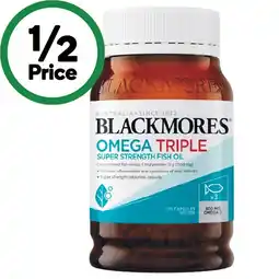Woolworths Blackmores Omega Triple Super Strength Fish Oil Capsules offer