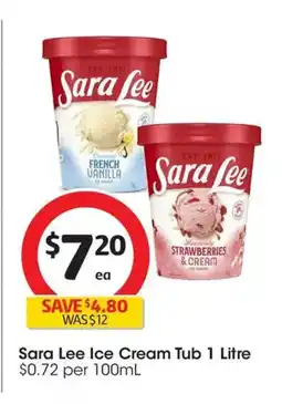 Coles Sara Lee Ice Cream Tub offer