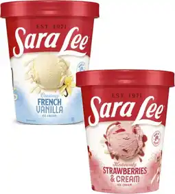 Coles Sara Lee Ice Cream Tub offer