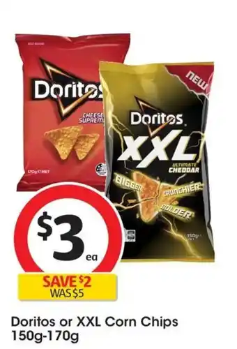 Coles Doritos or XXL Corn Chips offer