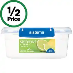 Woolworths Sistema Klip It Plus Rectangle Container offer
