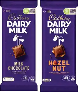 Coles Cadbury Dairy Milk Block Chocolate-190g offer