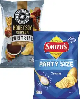 Coles Smith's Crinkle Cut Potato Chips or Doritos Big Bag 380g or Red Rock Deli Potato Chips 290g offer