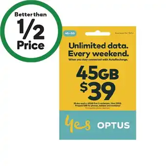 Woolworths Optus $39 SIM Starter Kit offer