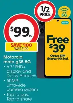 Coles Motorola moto g35 offer