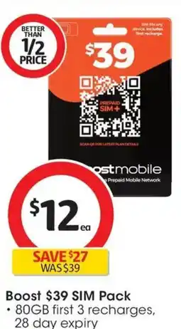 Coles Boost $39 SIM Pack offer