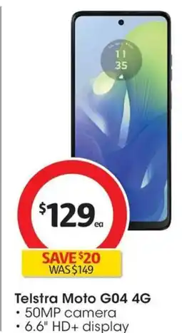Coles Telstra Moto G04 offer