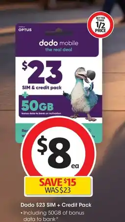 Coles Dodo $23 SIM + Credit Pack offer