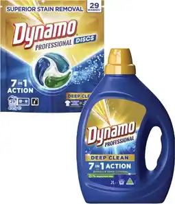 Coles Dynamo Professional Laundry Liquid 2 Litre or Discs 29 Pack offer
