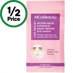 Woolworths MCoBeauty Age Resist Active Gold Hydrogel Night Repair Eye Masks offer