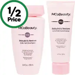 Woolworths MCoBeauty Rebuild & Restore Anti-Fall Shampoo 250ml or Conditioner 200ml offer