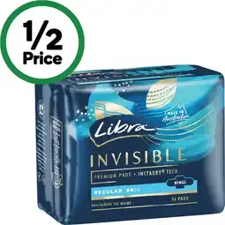 Woolworths Libra Invisible Pads Regular offer