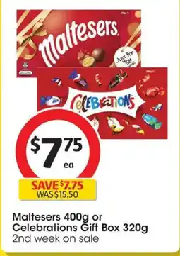 Coles Maltesers or Celebrations Gift Box offer