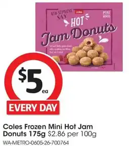 Coles Coles Frozen Mini Hot Jam Donuts offer