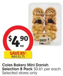 Coles Coles Bakery Mini Danish Selection offer