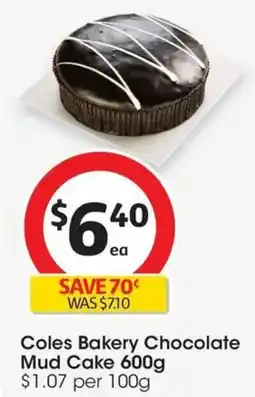 Coles Coles Bakery Chocolate Mud Cake offer