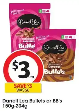 Coles Darrell Lea Bullets or BB's offer