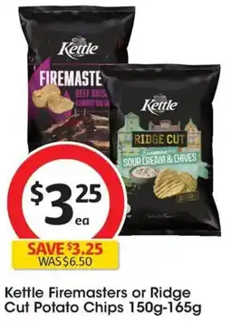 Coles Kettle Firemasters or Ridge Cut Potato Chips offer