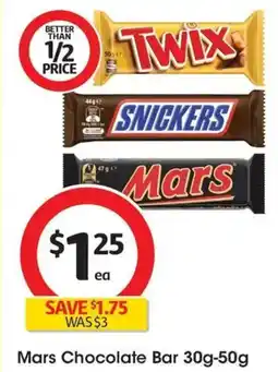 Coles Mars Chocolate Bar offer