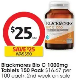 Coles Blackmores Bio C 1000mg Tablets offer