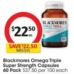 Coles Blackmores Omega Triple Super Strength Capsules offer