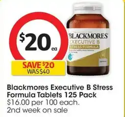 Coles Blackmores Executive B Stress Formula Tablets offer