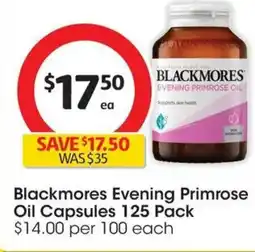 Coles Blackmores Evening Primrose Oil Capsules offer