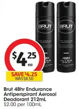 Coles Brut 48hr Endurance Antiperspirant Aerosol Deodorant offer