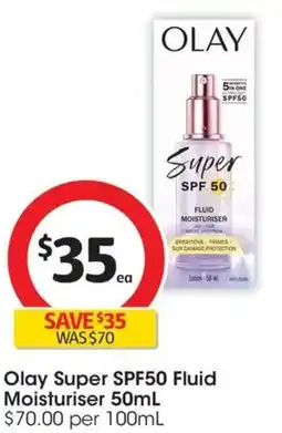 Coles Olay Super SPF50 Fluid Moisturiser offer
