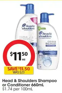 Coles Head & Shoulders Shampoo or Conditioner offer