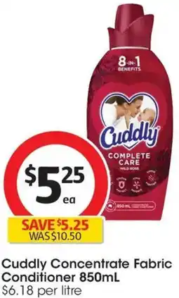 Coles Cuddly Concentrate Fabric Conditioner offer