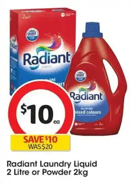 Coles Radiant Laundry Liquid or Powder offer