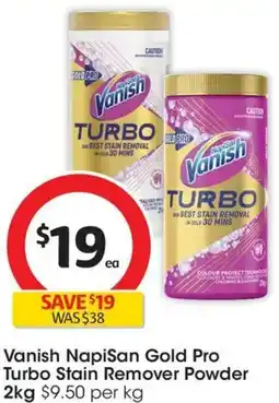 Coles Vanish NapiSan Gold Pro Turbo Stain Remover Powder offer