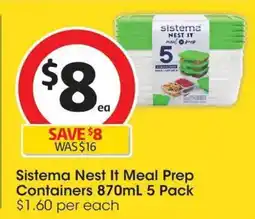 Coles Sistema Nest It Meal Prep Containers offer