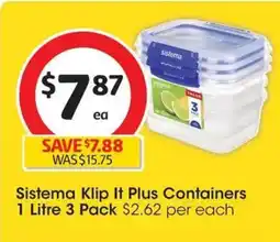 Coles Sistema Klip It Plus Containers offer