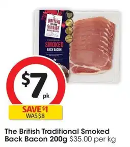 Coles The British Traditional Smoked Back Bacon offer