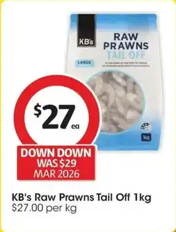 Coles KB's Raw Prawns Tail Off offer
