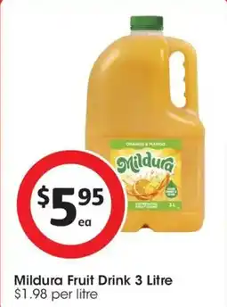 Coles Mildura Fruit Drink offer