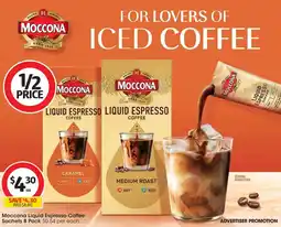 Coles Moccona Liquid Espresso Coffee Sachets offer