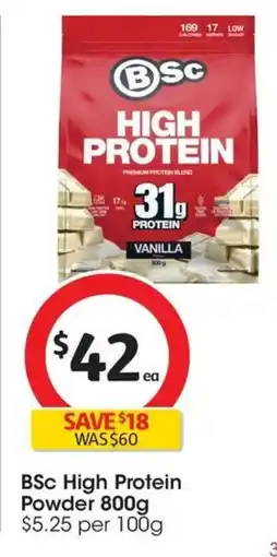 Coles BSc High Protein Powder offer