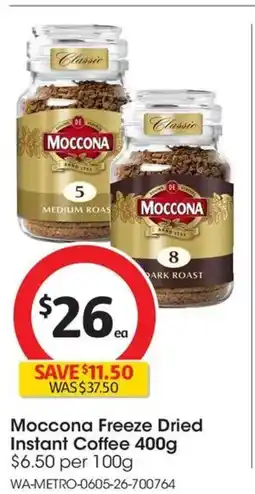 Coles Moccona Freeze Dried Instant Coffee offer